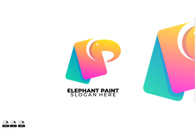 elephant logo colorful gradient style