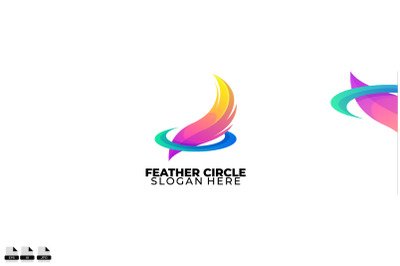 feather logo colorful gradient style