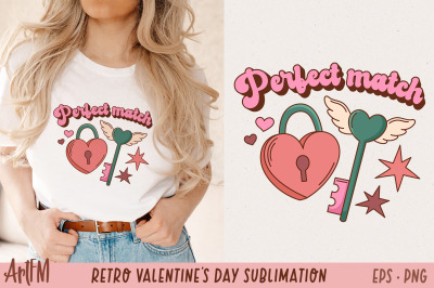 Perfect Match PNG | Retro Valentine&#039;s Day Sublimation