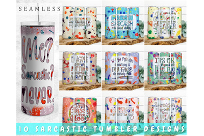 Sarcastic Tumbler Sublimation Designs Bundle, 20 Oz Skinny Tumbler