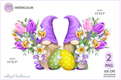 Easter Gnomes| Gnome with Eggs and tulips| spring flowers