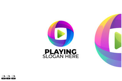 playing logo colorful gradient style