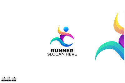 runner logo colorful gradient style