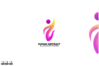 human abstract logo colorful gradient style