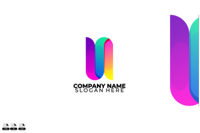 letter n logo colorful gradient style