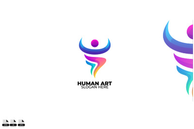 human logo colorful gradient style