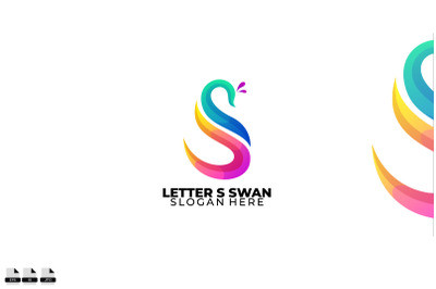 swan logo colorful gradient style