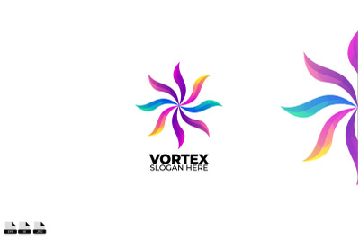 vortex logo colorful gradient style