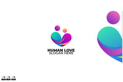 human love logo colorful gradient style