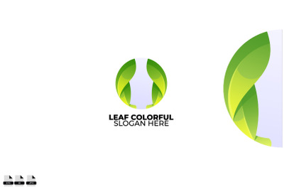 leaf logo colorful gradient style