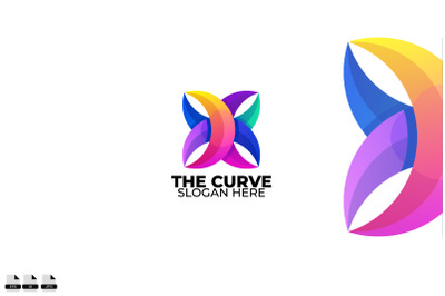 curve logo colorful gradient style