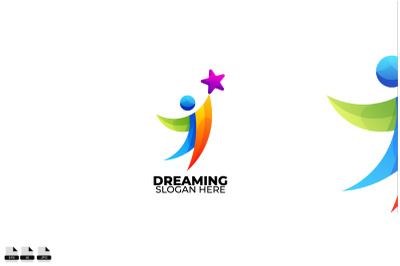 dreaming logo colorful gradient style