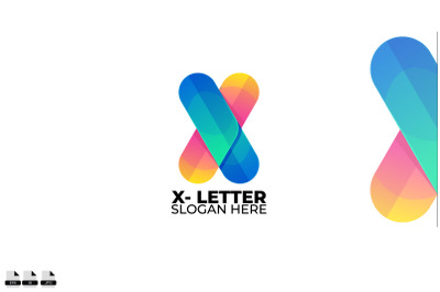 x  logo colorful gradient style