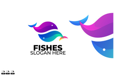 fish logo colorful gradient style