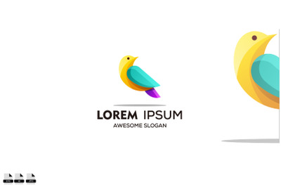 Vector modern bird logo design in gradient style