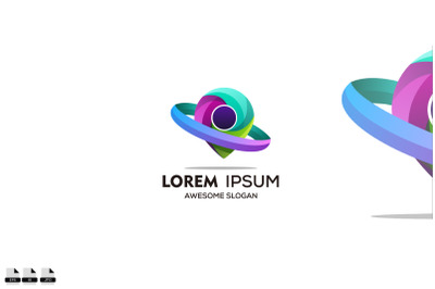 Vector modern icon location logo design in gradient style