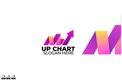 up chart logo colorful gradient style