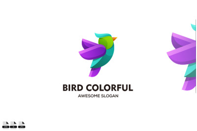 Vector modern bird logo design in gradient style