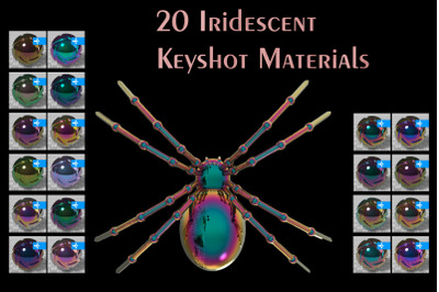Iridescent Keyshot Materials - 20 Versicolor 3D Shaders
