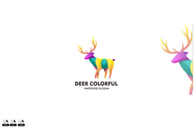 Vector modern deer logo design in gradient style