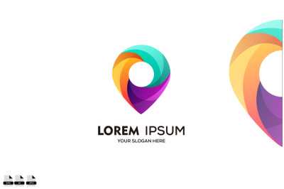 Vector modern icon location logo design in gradient style