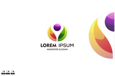 Vector colorful modern human logo design vector illustration