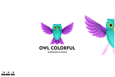 Vector abstract colorful owl logo vector