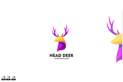 Vector head deer logo vector design concept