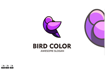 Vector abstract colorful purple bird logo vector