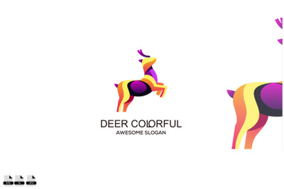 Vector colorful modern deer logo design vector illustration