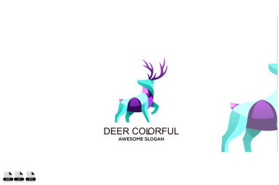 Vector deer concept logo design