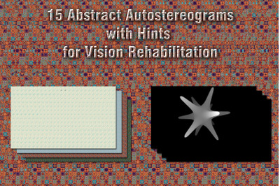 15 Stereograms Set - Abstract Autostereogram for Vision Rehabilitation