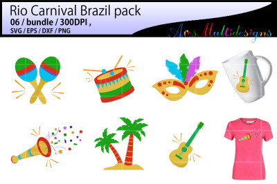 Rio carnival clipart elements