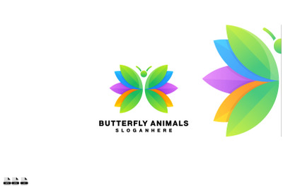 butterfly logo gradient colorful