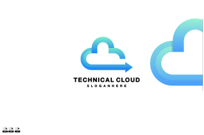 technical cloud logo gradient colorful