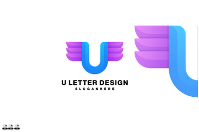 u letter logo gradient colorful