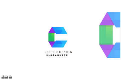 letter c logo gradient colorful