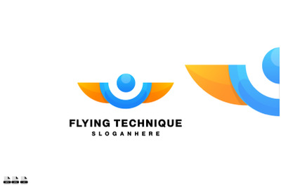 flying technique logo gradient colorful