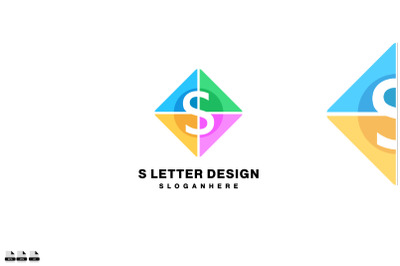 s letter logo gradient colorful