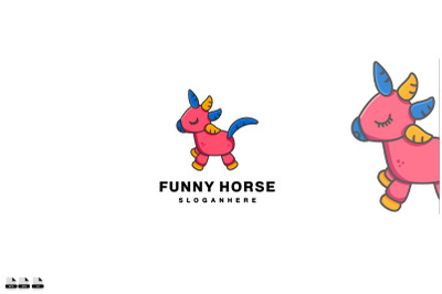 funny horse logo gradient colorful