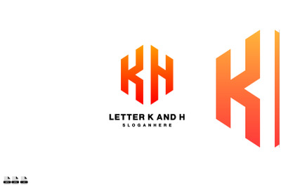 initial k and h logo gradient colorful