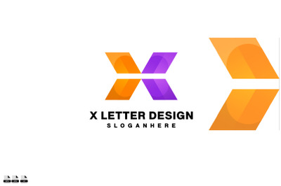 x letter logo gradient colorful