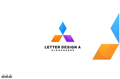 letter a design logo gradient colorful