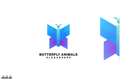 butterfly logo gradient colorful