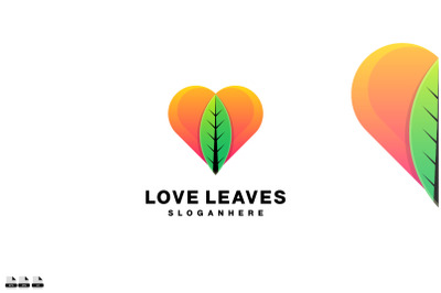 love leaves logo gradient colorful