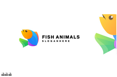 fish logo gradient colorful