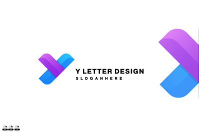 y initial logo gradient colorful