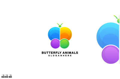 butterfly logo gradient colorful