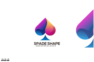 spade shape logo gradient colorful