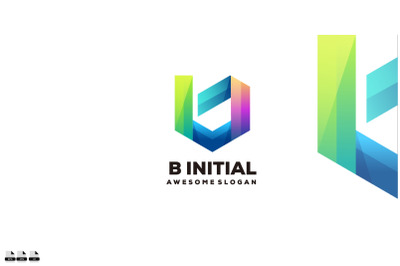 b initial logo gradient colorful